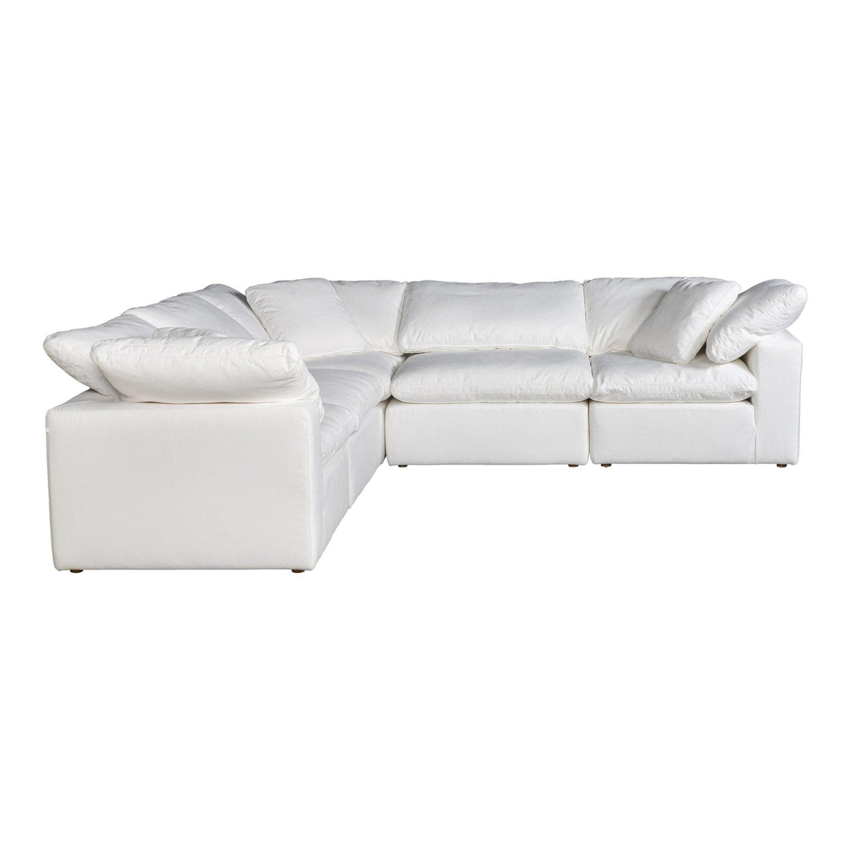 Terra Condo Classic L Modular Sectional Livesmart Fabric Cream - Sectional Side View | Bone & Brass