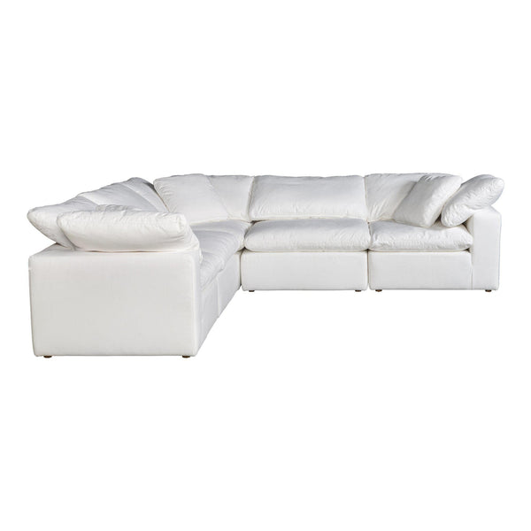 Terra Condo Classic L Modular Sectional Livesmart Fabric Cream - Sectional Side View | Bone & Brass