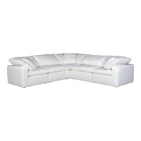 Terra Condo Classic L Modular Sectional Livesmart Fabric Cream | Bone & Brass