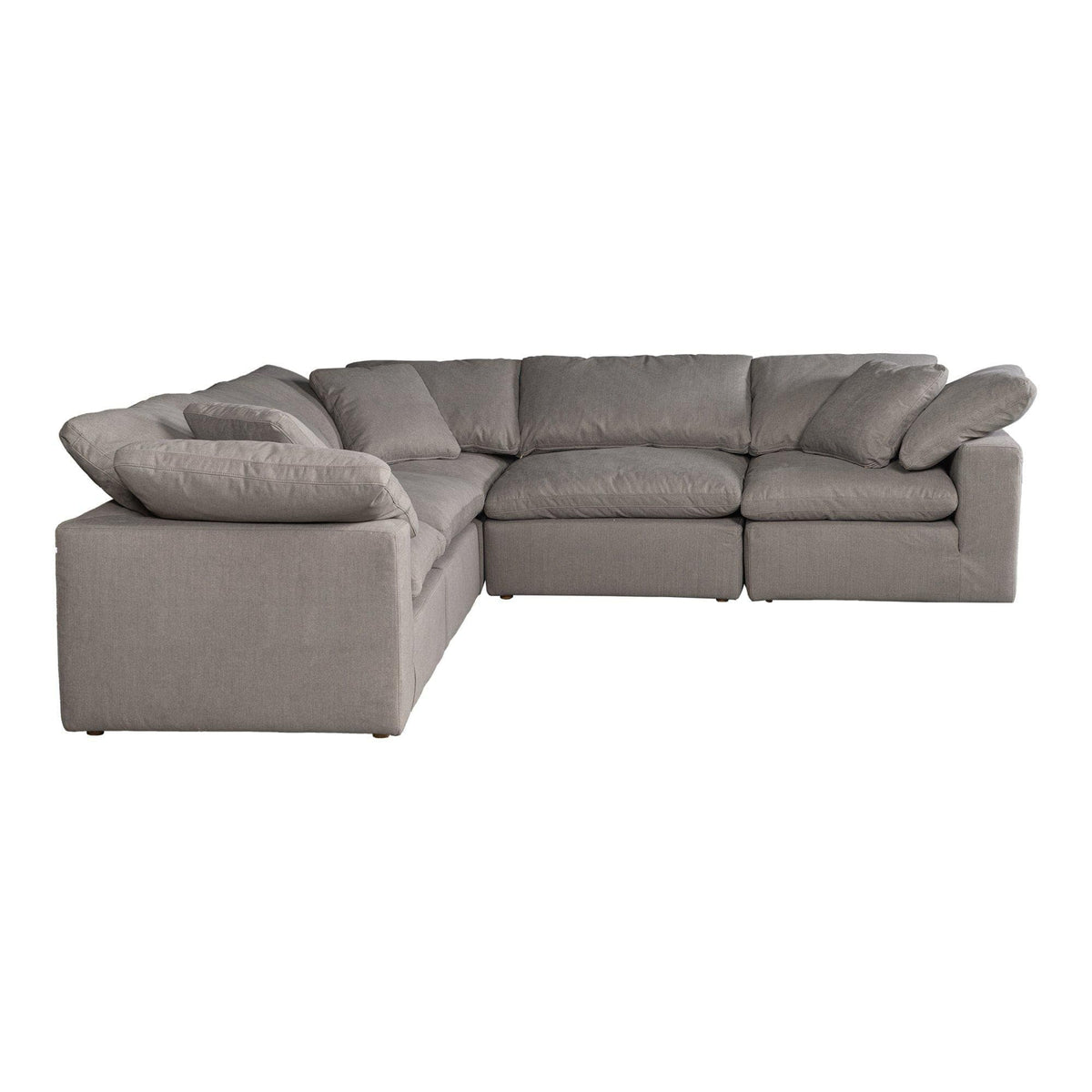 Terra Condo Classic L Modular Sectional Livesmart Fabric Light Grey - Sectional Detail | Bone & Brass