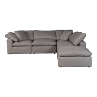 Terra Condo Dream Modular Sectional Livesmart Fabric Light Grey - Sectional Side View | Bone & Brass