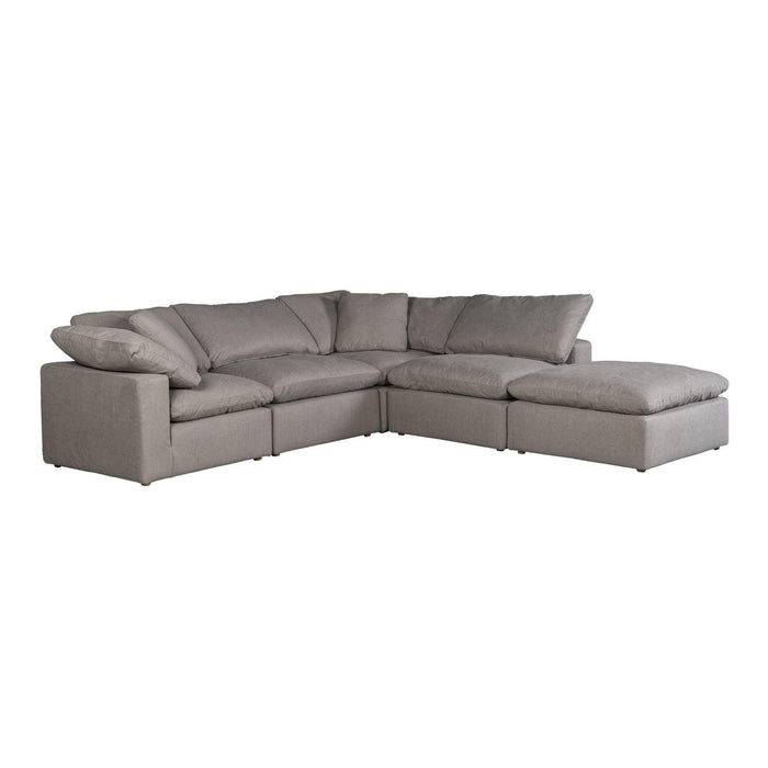 Terra Condo Dream Modular Sectional Livesmart Fabric Light Grey | Bone & Brass