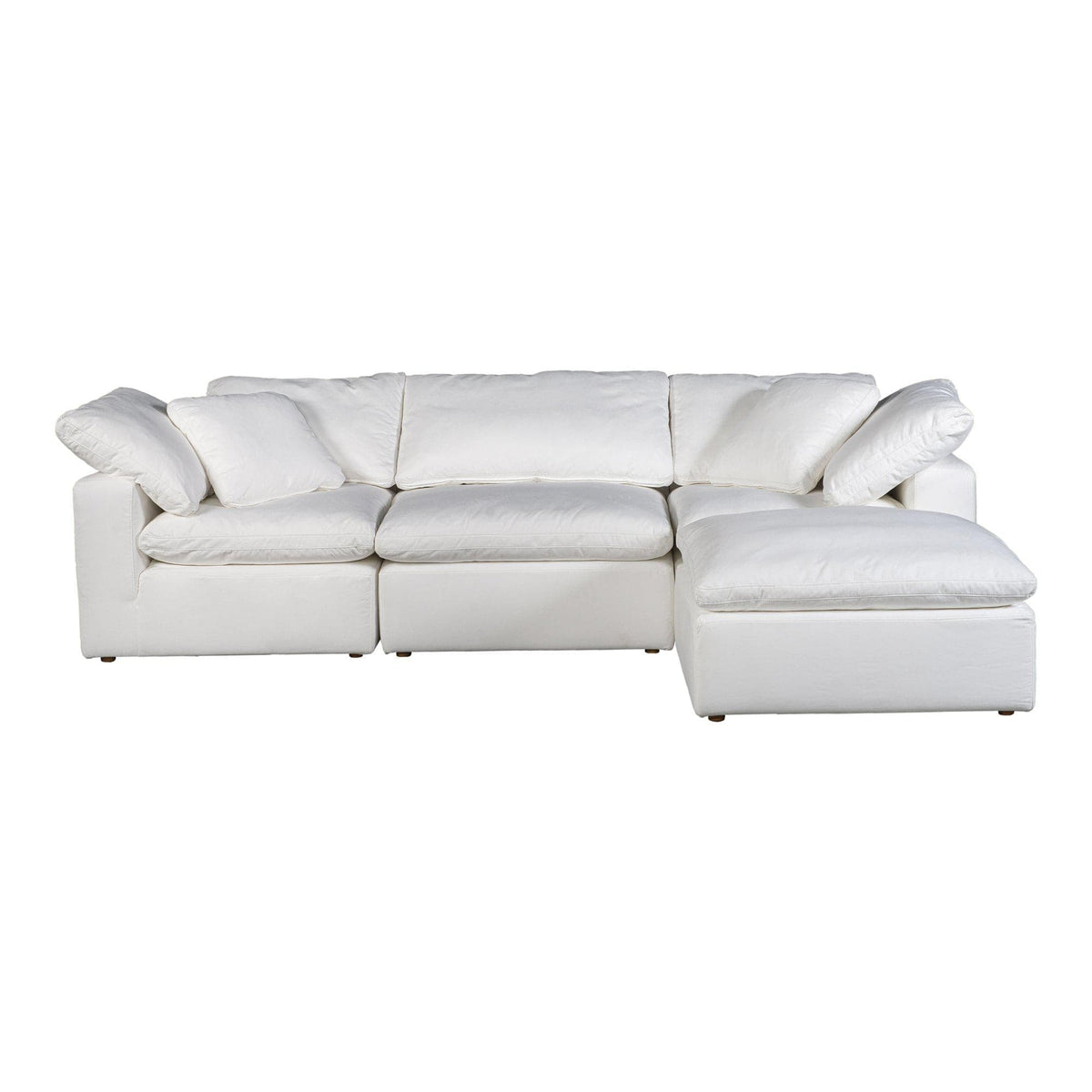 Terra Condo Lounge Modular Sectional Livesmart Fabric Cream - Sectional Side View | Bone & Brass