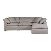 Terra Condo Lounge Modular Sectional Livesmart Fabric Light Grey - Sectional Side View | Bone & Brass