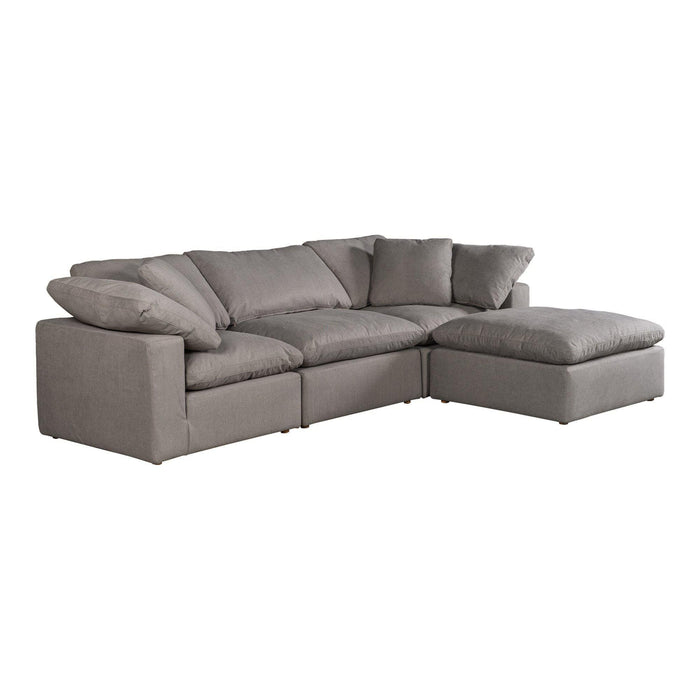 Terra Condo Lounge Modular Sectional Livesmart Fabric Light Grey | Bone & Brass
