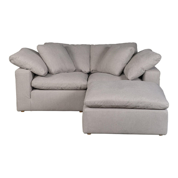 Terra Condo Nook Modular Sectional Livesmart Fabric Light Grey - Sectional Side View | Bone & Brass