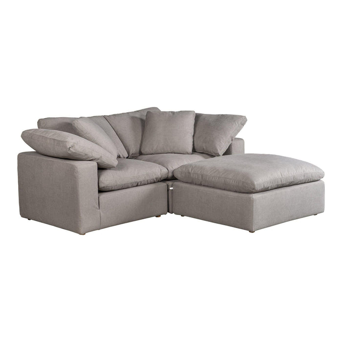 Terra Condo Nook Modular Sectional Livesmart Fabric Light Grey | Bone & Brass