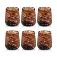 Thalia Tortoise Stemless All Purpose Glasses, Set of 6 - Glass Side View | Bone & Brass