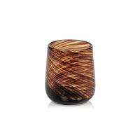 Thalia Tortoise Stemless All Purpose Glasses, Set of 6 | Bone & Brass