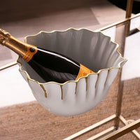 Thanni White & Gold Mystic Ice Bucket - Ice Bucket Detail | Bone & Brass