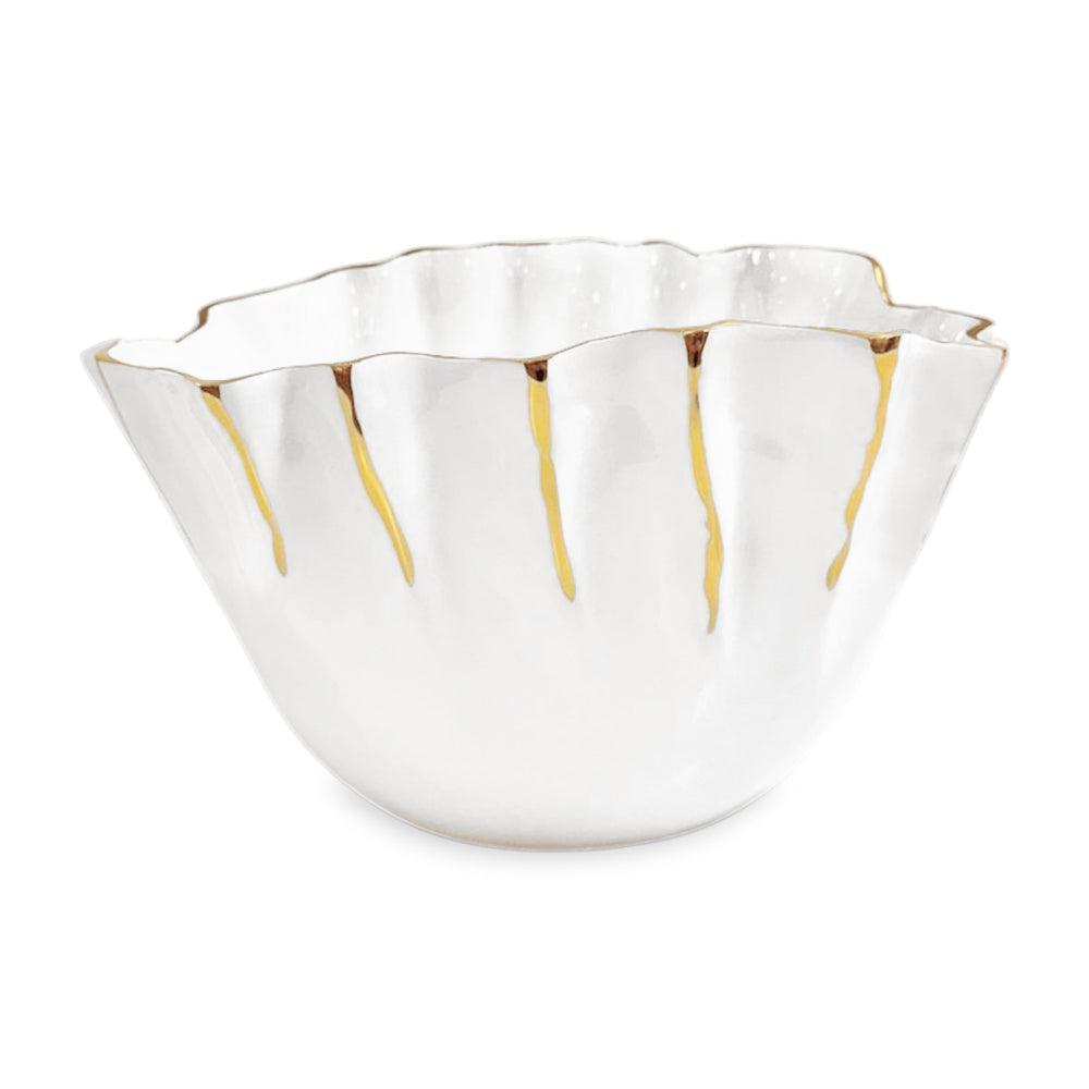 Thanni White & Gold Mystic Ice Bucket | Bone & Brass