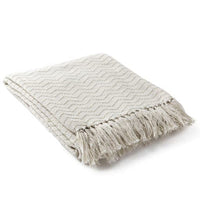 Thelma Cream Cotton Throw | Bone & Brass