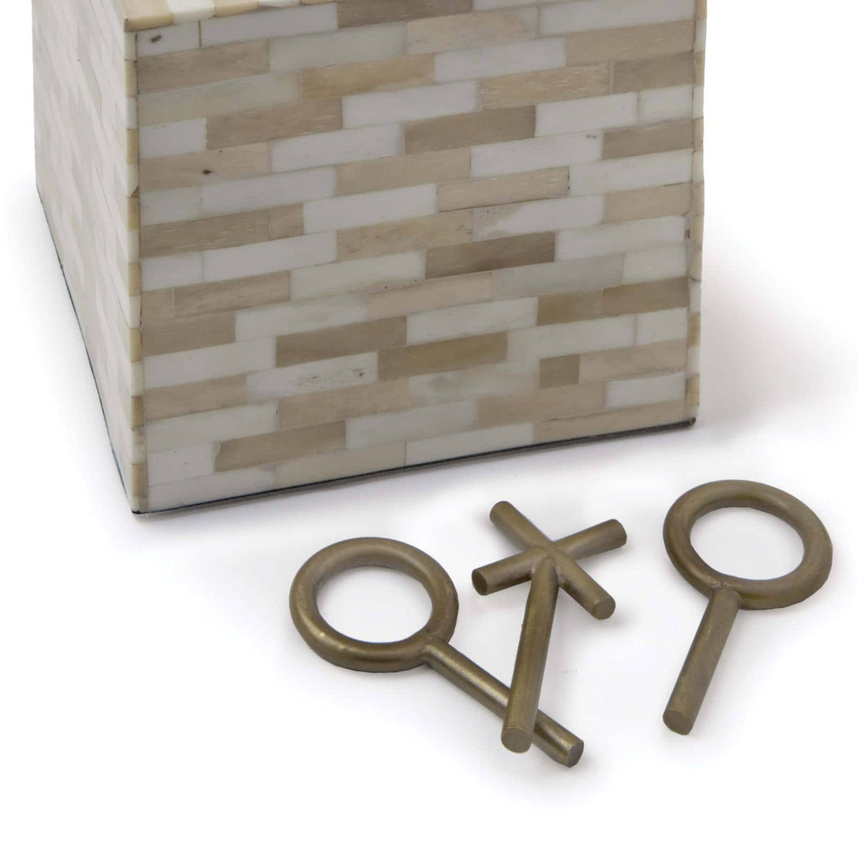 Tic Tac Toe Decorative Accessory Block - Alternate View | Bone & Brass