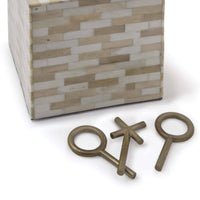 Tic Tac Toe Decorative Accessory Block - Alternate View | Bone & Brass