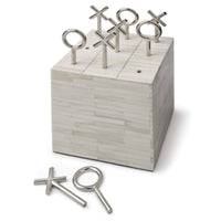 Tic Tac Toe Decorative Accessory Block | Bone & Brass