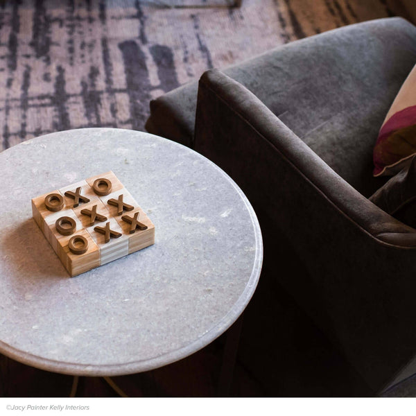 Tic Tac Toe Decorative Bone Flat Board - Detail View | Bone & Brass