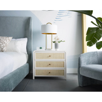 Tierra Antique White & Rattan Nightstand