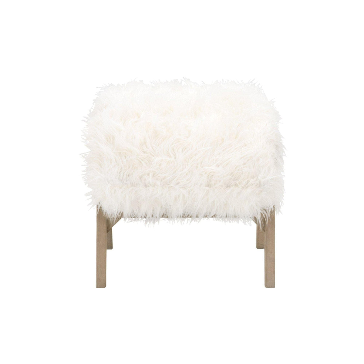 Tilly White Faux Fur Ottoman - Ottoman Detail | Bone & Brass