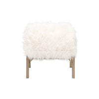 Tilly White Faux Fur Ottoman - Ottoman Detail | Bone & Brass