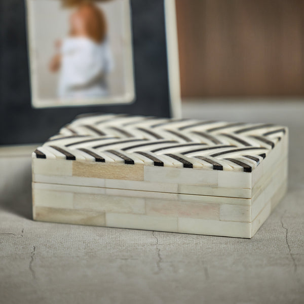Tinsley Ivory Bone & Shagrin Decorative Box - Box Detail | Bone & Brass