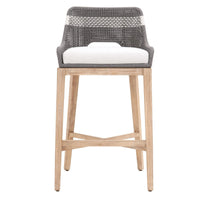 Tootsie Gray Rope Barstool - Stool Side View | Bone & Brass