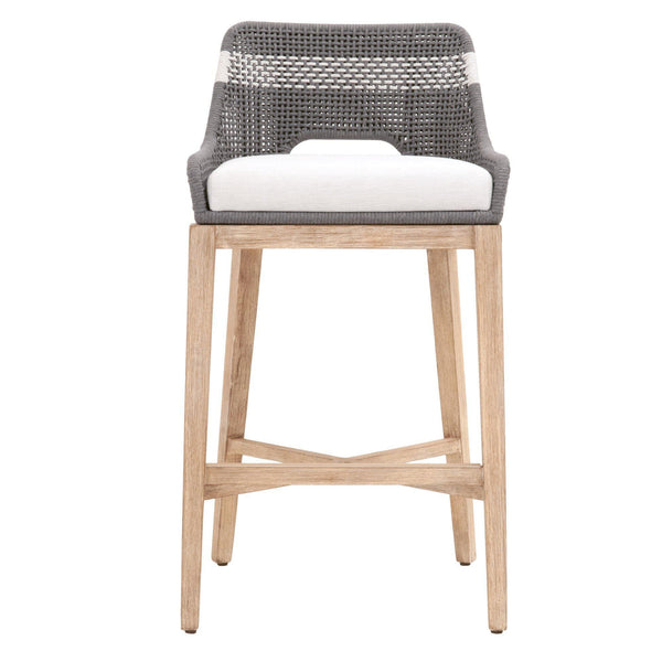 Tootsie Gray Rope Barstool - Stool Side View | Bone & Brass