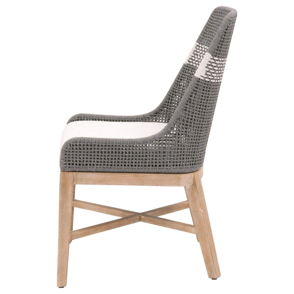 Tootsie Gray Rope Dining Chair, Set 2 - Chair Upholstery Detail | Bone & Brass