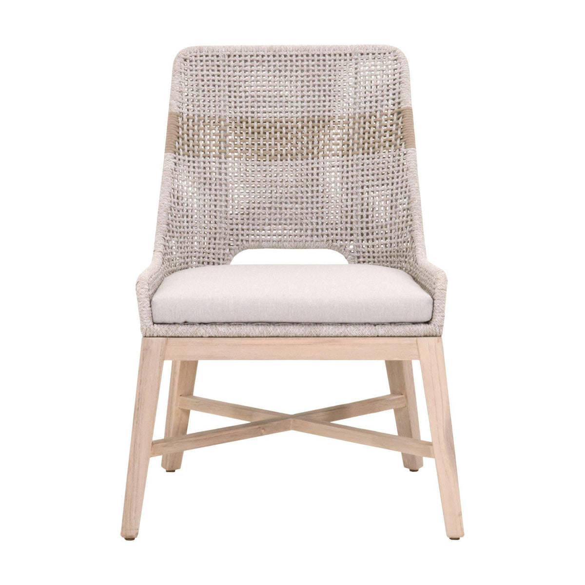 Tootsie Taupe Rope Outdoor Dining Chair, Set 2 - Outdoor Dining Chair Side View | Bone & Brass