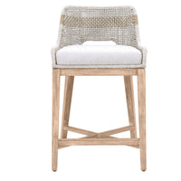 Tootsie Taupe & White Rope Counter Stool - Stool Side View | Bone & Brass