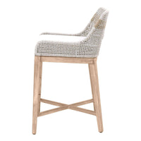 Tootsie Taupe & White Rope Counter Stool - Stool Detail | Bone & Brass