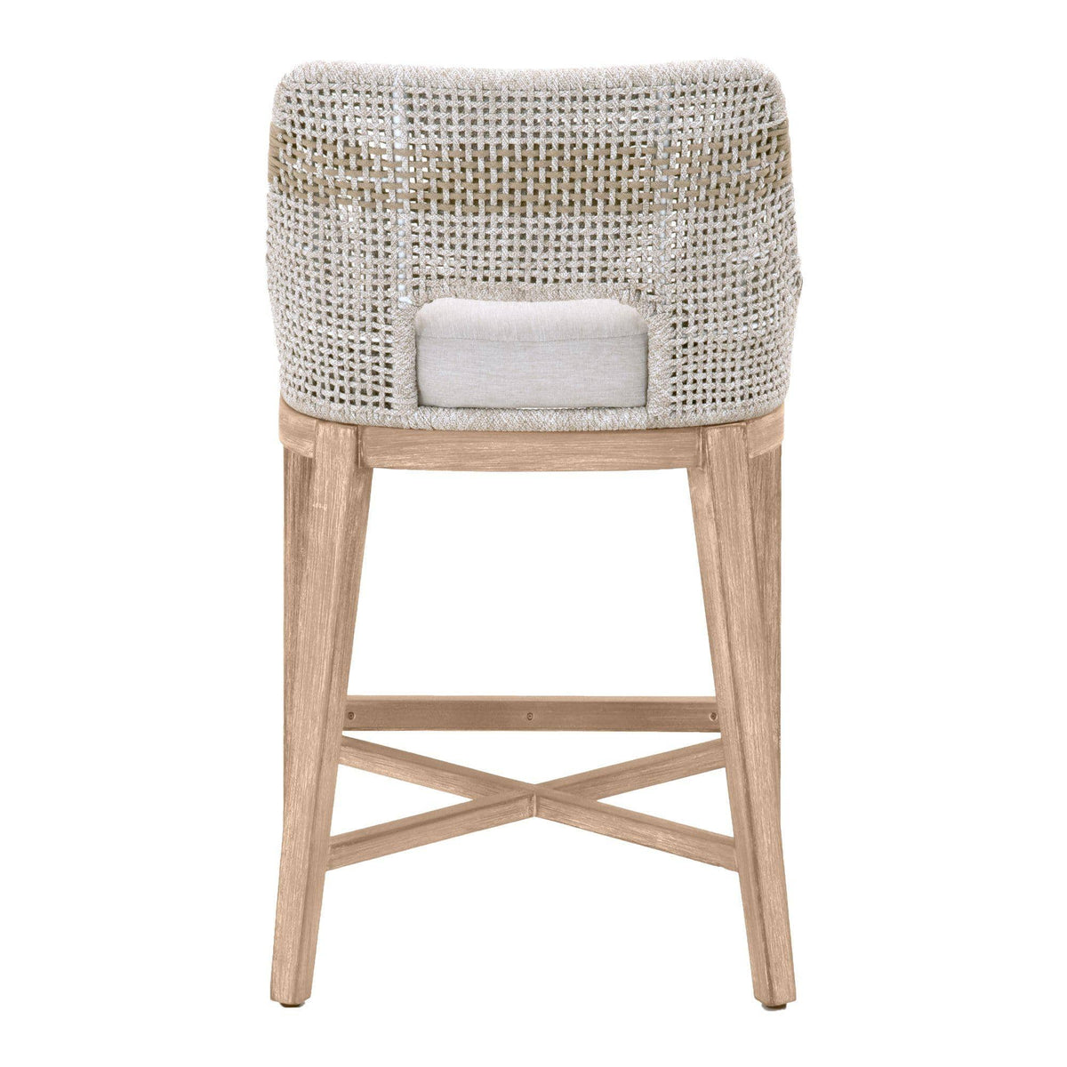 Tootsie Taupe & White Rope Counter Stool - Stool Seat Detail | Bone & Brass