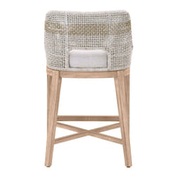 Tootsie Taupe & White Rope Counter Stool - Stool Seat Detail | Bone & Brass