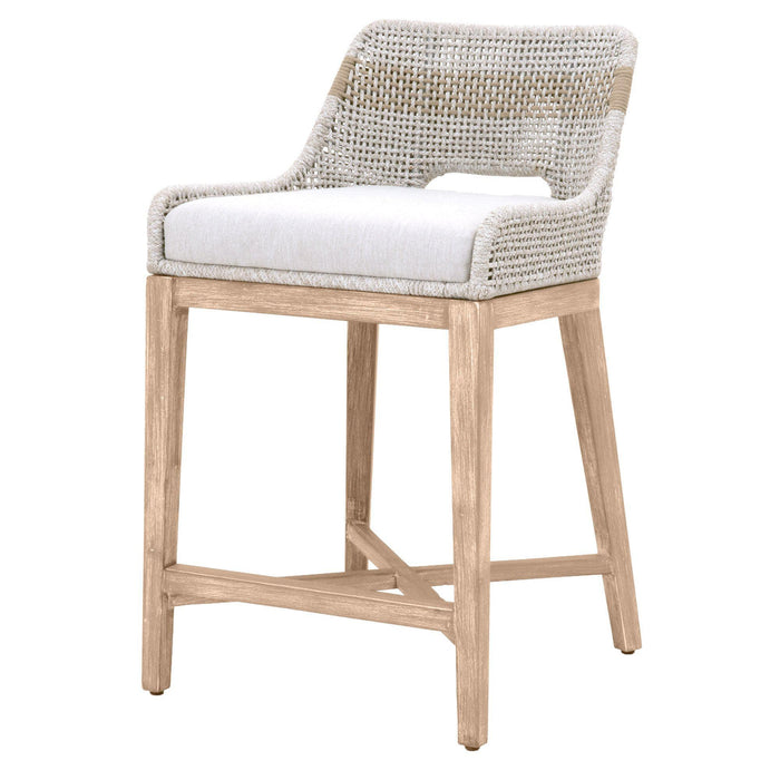 Tootsie Taupe & White Rope Counter Stool | Bone & Brass