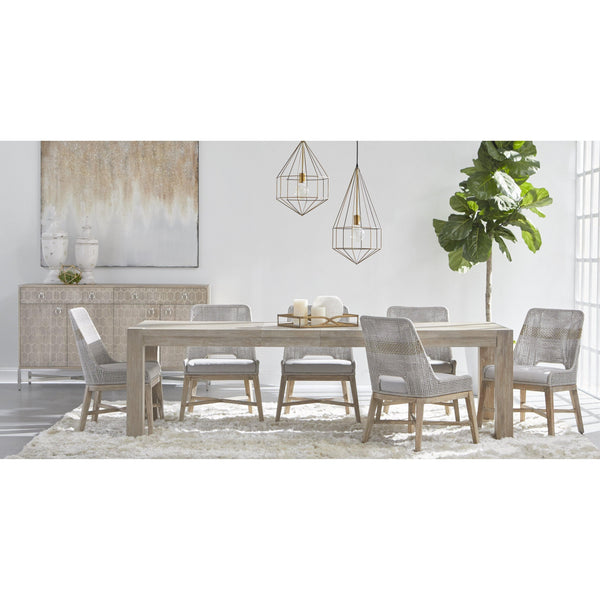 Tootsie Taupe & White Rope Dining Chair, Set 2 - Chair Side View | Bone & Brass