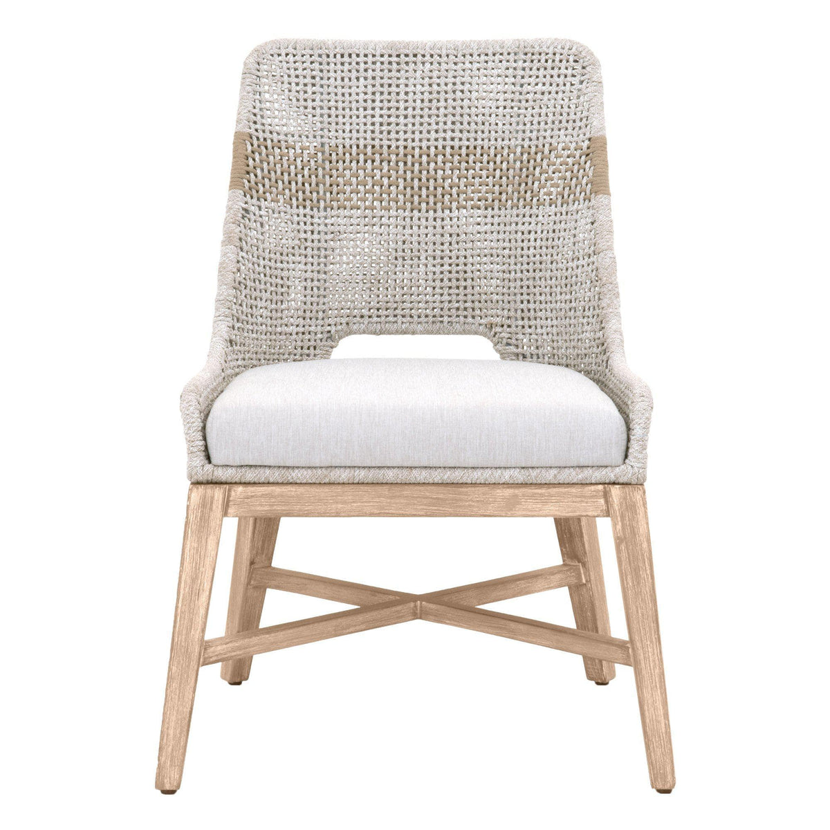 Tootsie Taupe & White Rope Dining Chair, Set 2 - Chair Detail | Bone & Brass