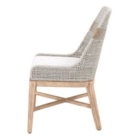 Tootsie Taupe & White Rope Dining Chair, Set 2 - Chair Upholstery Detail | Bone & Brass