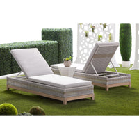 Tootsie Taupe & White Rope Outdoor Chaise Lounge - Detail View | Bone & Brass
