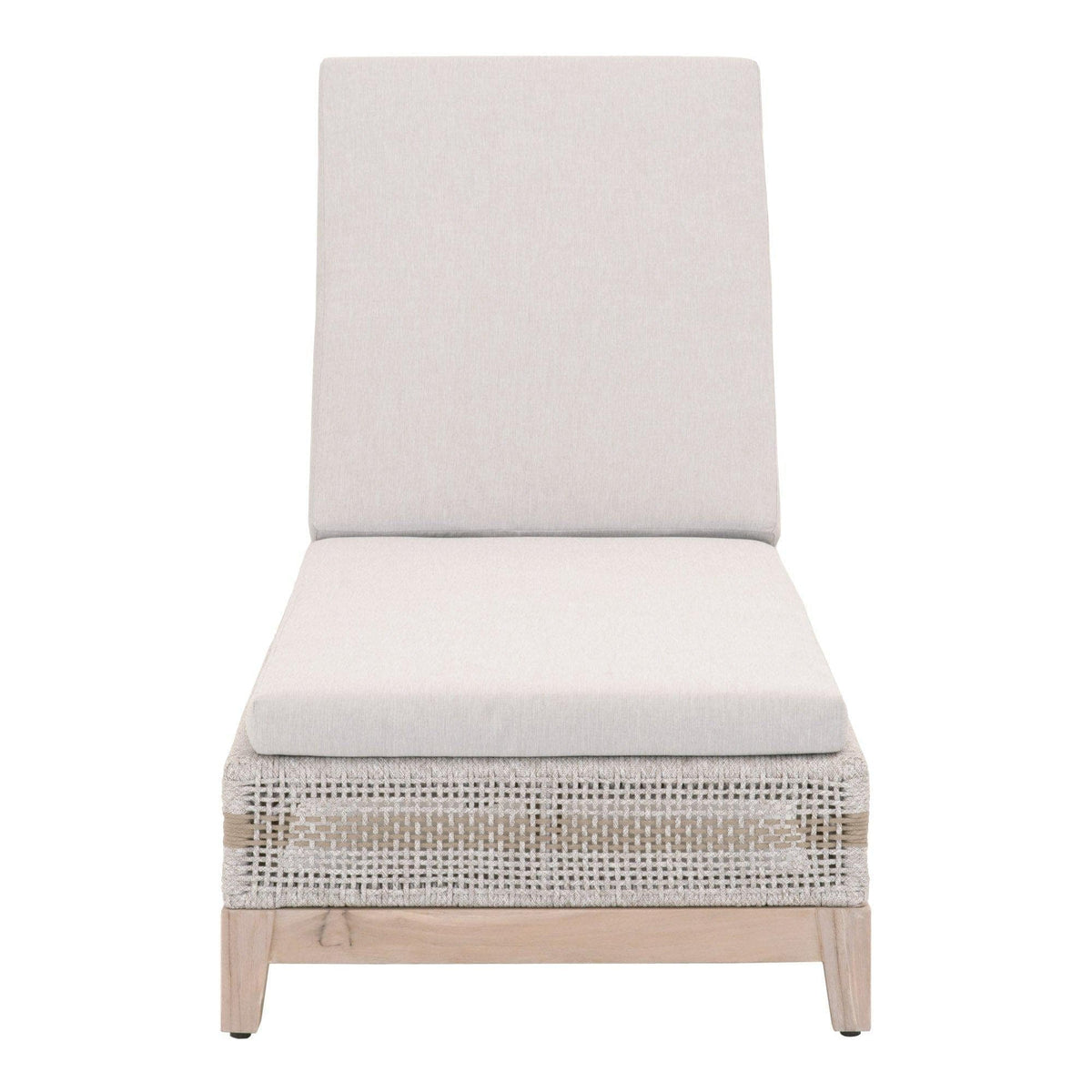 Tootsie Taupe & White Rope Outdoor Chaise Lounge - Side View | Bone & Brass