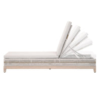 Tootsie Taupe & White Rope Outdoor Chaise Lounge - Close Up | Bone & Brass