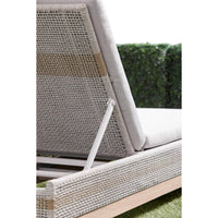 Tootsie Taupe & White Rope Outdoor Chaise Lounge - Side View | Bone & Brass