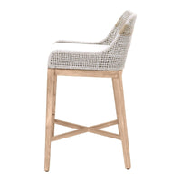 Tootsie White & Taupe Rope Barstool - Stool Detail | Bone & Brass