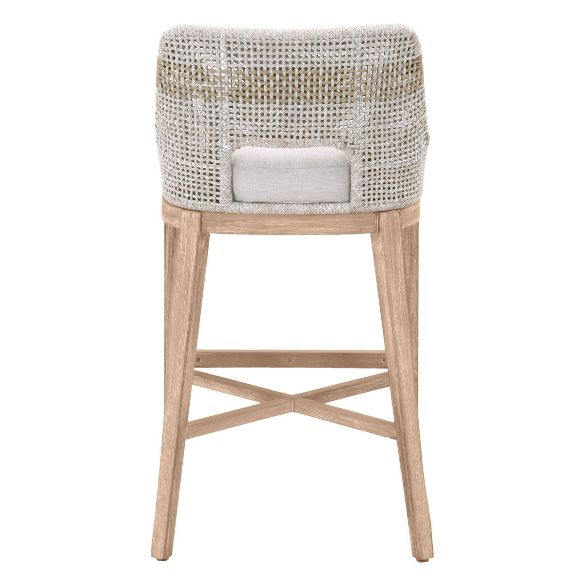 Tootsie White & Taupe Rope Barstool - Stool Seat Detail | Bone & Brass