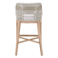 Tootsie White & Taupe Rope Barstool - Stool Seat Detail | Bone & Brass