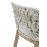 Tootsie White & Taupe Rope Barstool - Stool View | Bone & Brass