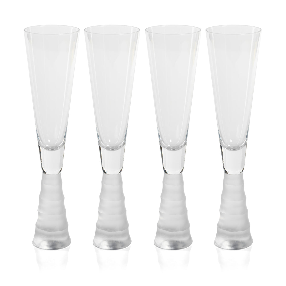 Torrance Bamboo Stem Champagne Flutes, Set 4 - Glass Stem Detail | Bone & Brass