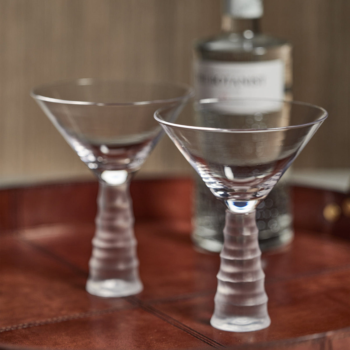 Torrance Bamboo Stem Martini Glasses, Set 4 - Glass Detail | Bone & Brass