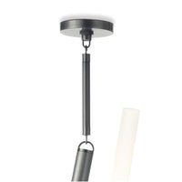 Oil rubbed bronze Traveler Chandelier ceiling mount with a frosted acrylic bulb cover.