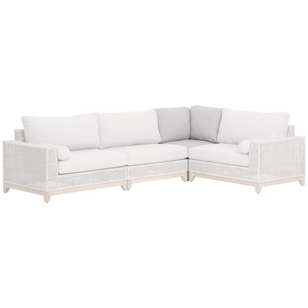 Travis Rope Outdoor Modular Corner Sofa - Outdoor Sofa Side View | Bone & Brass
