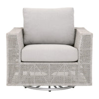 Travis Rope Outdoor Swivel Rocker Sofa Chair - Outdoor Chair Side View | Bone & Brass