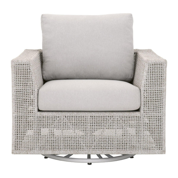 Travis Rope Outdoor Swivel Rocker Sofa Chair - Outdoor Chair Side View | Bone & Brass